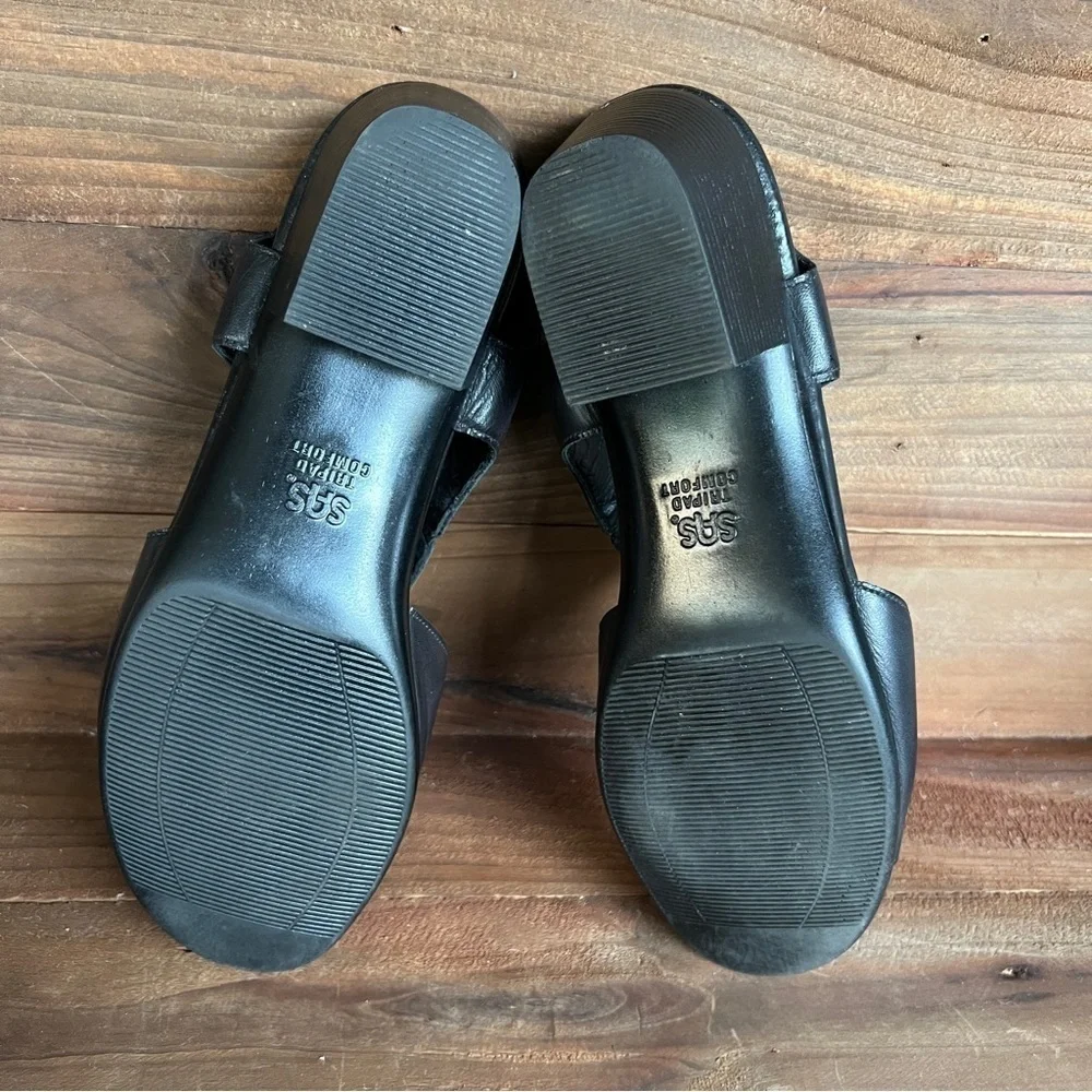 SAS Tripad Comfort Roamer Black Leather Sandals Summer Women's 9.5 S